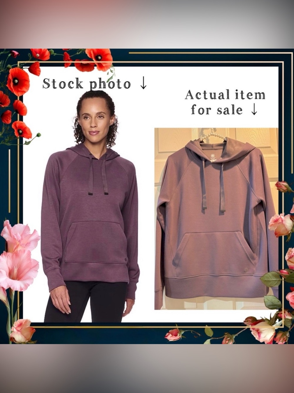 Hoodie sweatshirt - Gaiam - size XS oversized - excellent condition - purple